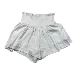 Pants‎ Store White Smocked High Rise Pull On Shorts XS Resort Beach